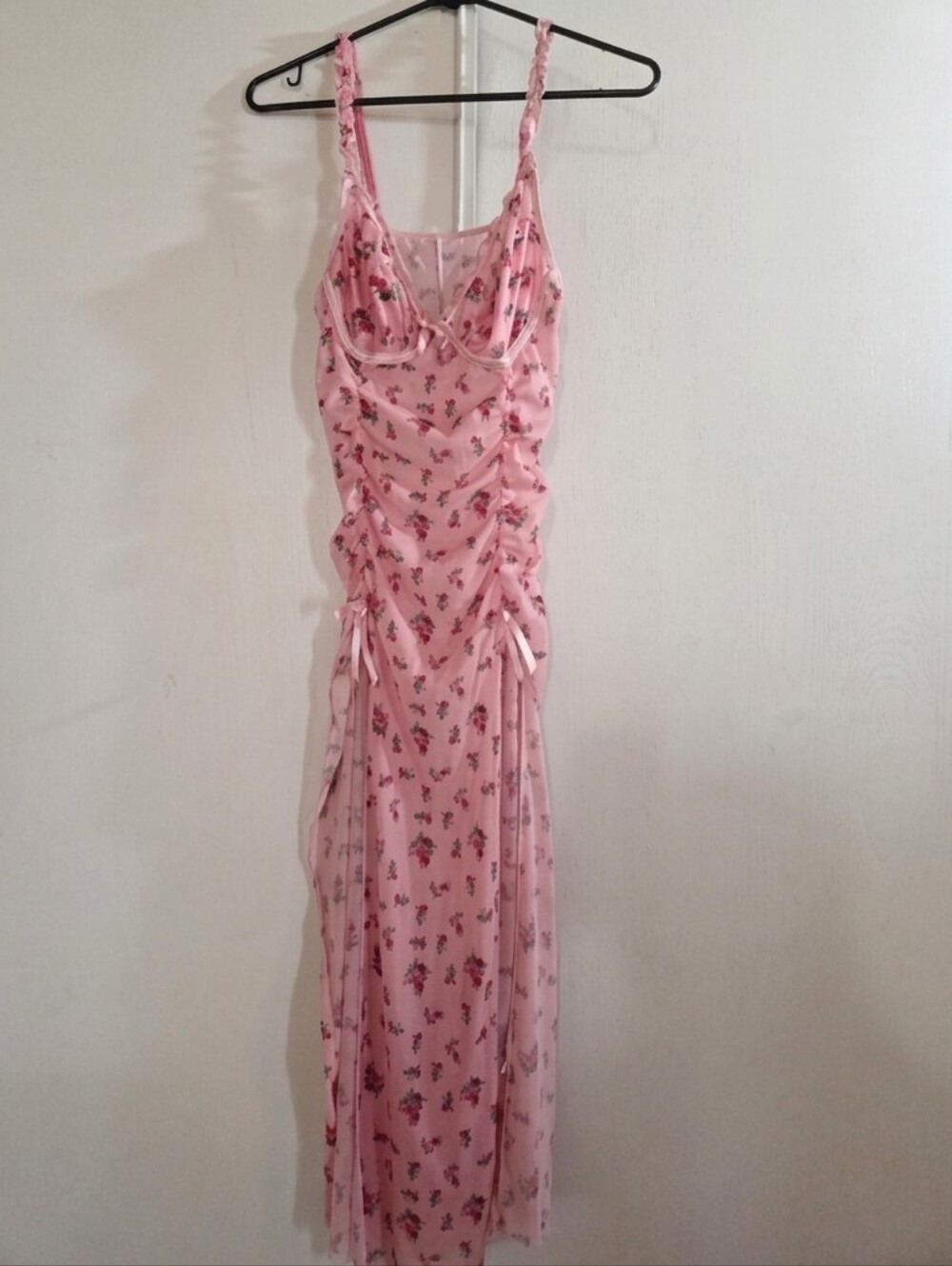 🌹 VIRAL Rose Print Mesh Ruched Lingerie Gown 🌹 - Picture 5 of 5